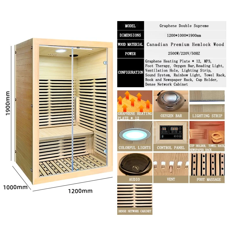Wholesale High Quality Dry Steam Sauna Room Infrared Sauna with Control Panel