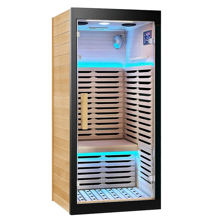 China Factory Direct Supply 1 Person Graphene Sauna Room with Stainless Steel Edging manufacturer