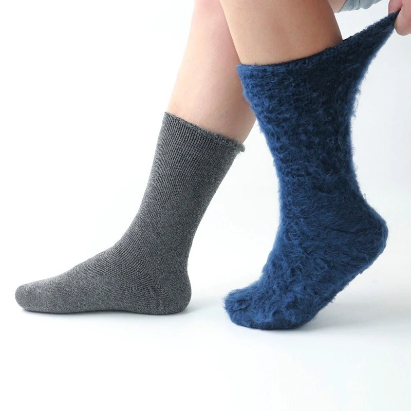 China Custom winter mid-tube warm plush slipper socks, microfiber home sleeping comfort socks wholesale manufacturer