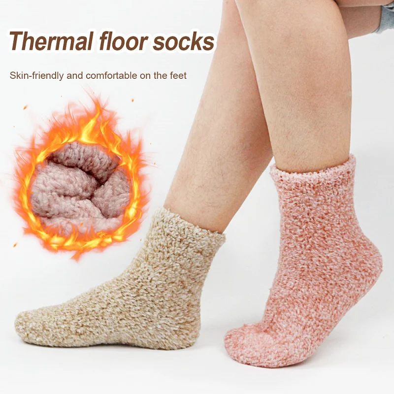 China Custom One-Size Women's Plush, Non-Slip, Breathable Mid-Cut Socks Factory Wholesale manufacturer