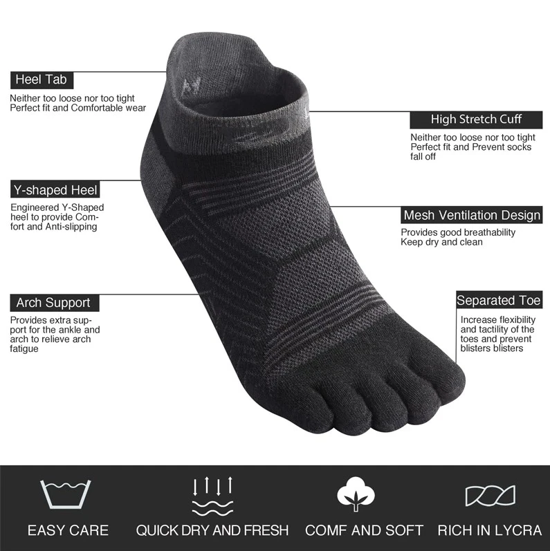 Low MOQ five-toe socks factory