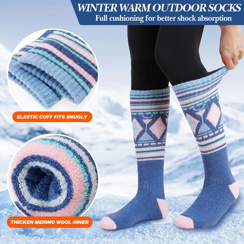 custom logo winter ski socks