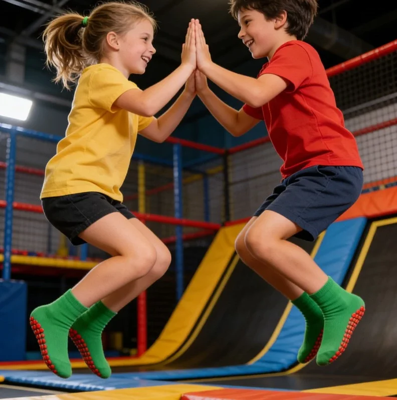 low price anti-slip trampoline socks