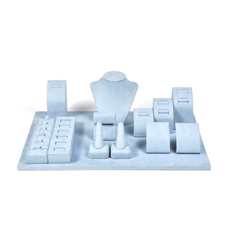 wooden jewelry display set jewelry store counter display props ring display stands microfiber jewellery display props