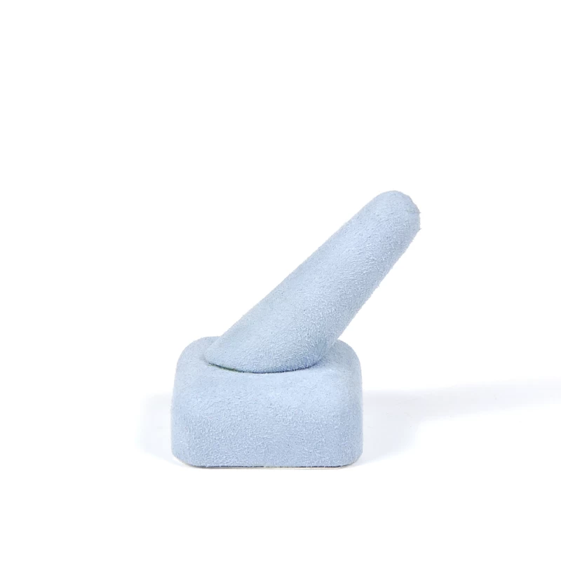 Kina tilpasse engros smykker display ring stativ mikrofiber finger form