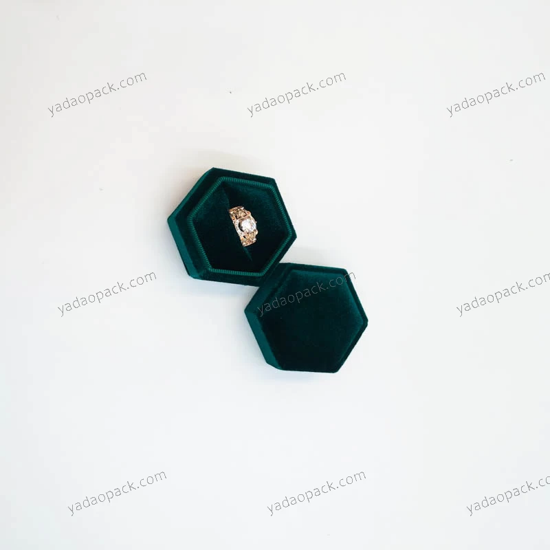 Multi functional custom new design hexagonal jewelry velvet flannel packaging box