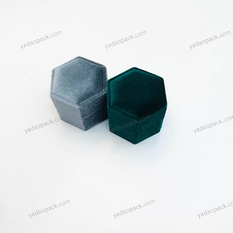 Multi functional custom new design hexagonal jewelry velvet flannel packaging box