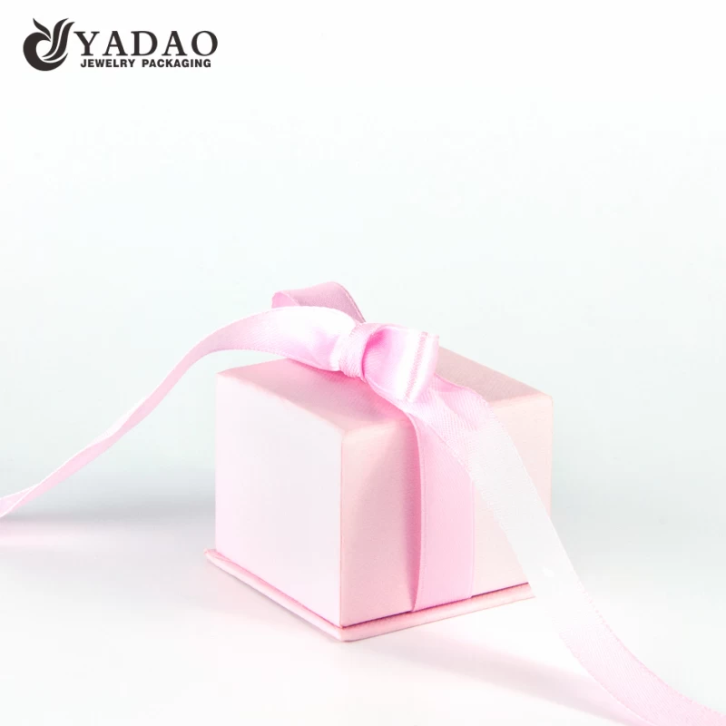 China wholesales plastic jewelry box jewelry packaging slot ring box bowknot gift ring box manufacturer