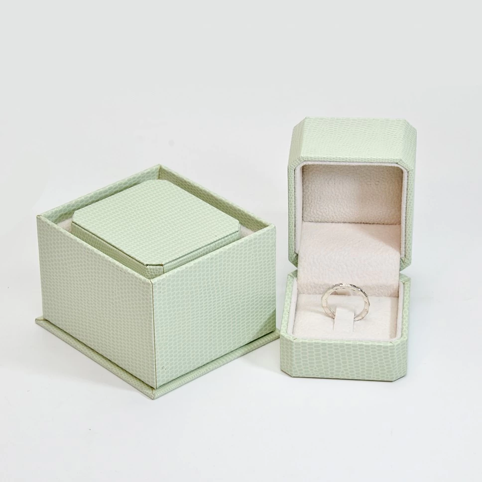 Hot sale new style design snake crocodile skin textured covered jewelry ring box
