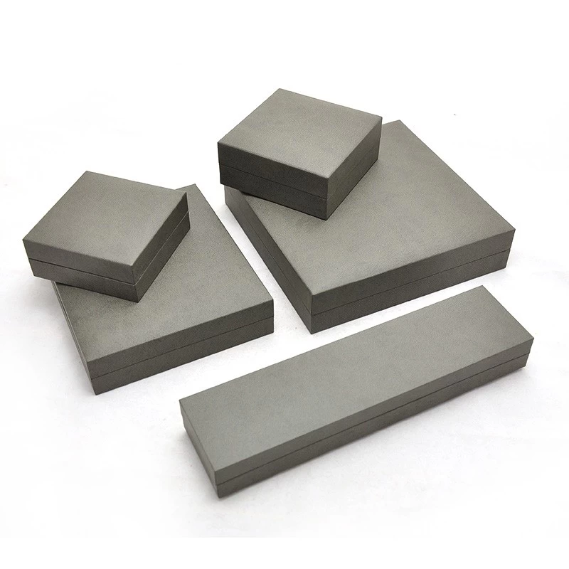 China Wholesale Luxury Jewelry Packaging Grey Jewelry Box Set Customized Color Necklace Box manufacturer