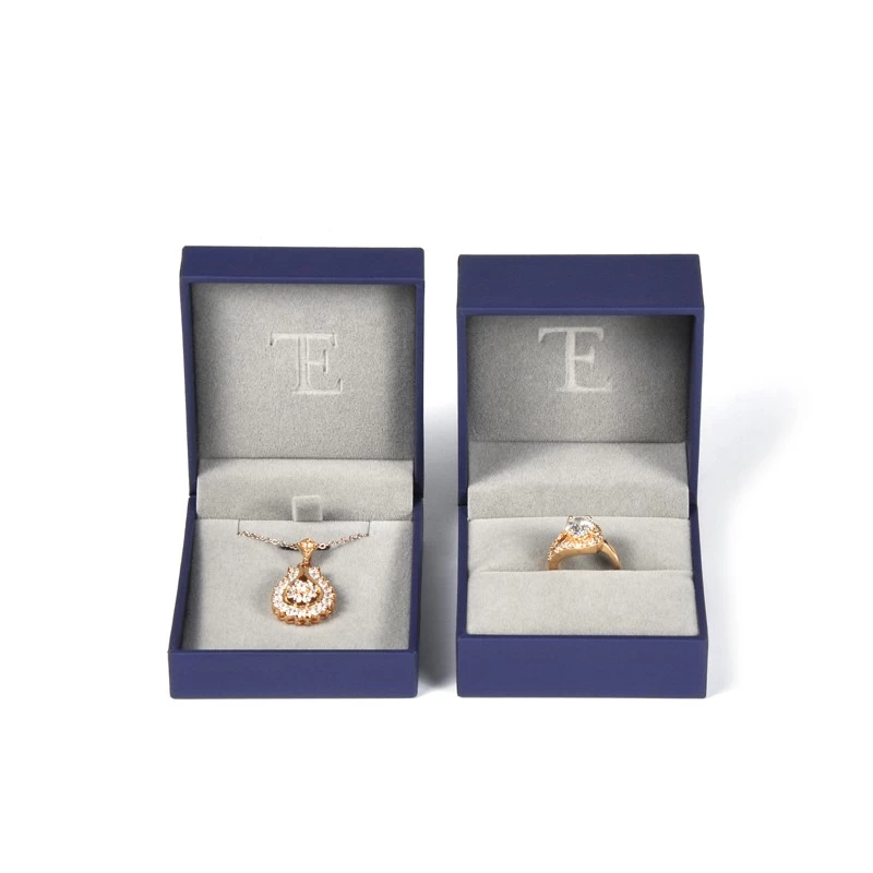 China Popular Seller Velvet Jewelry Box Paper Box Grey Insert Pad Ring Pendant Packaging manufacturer