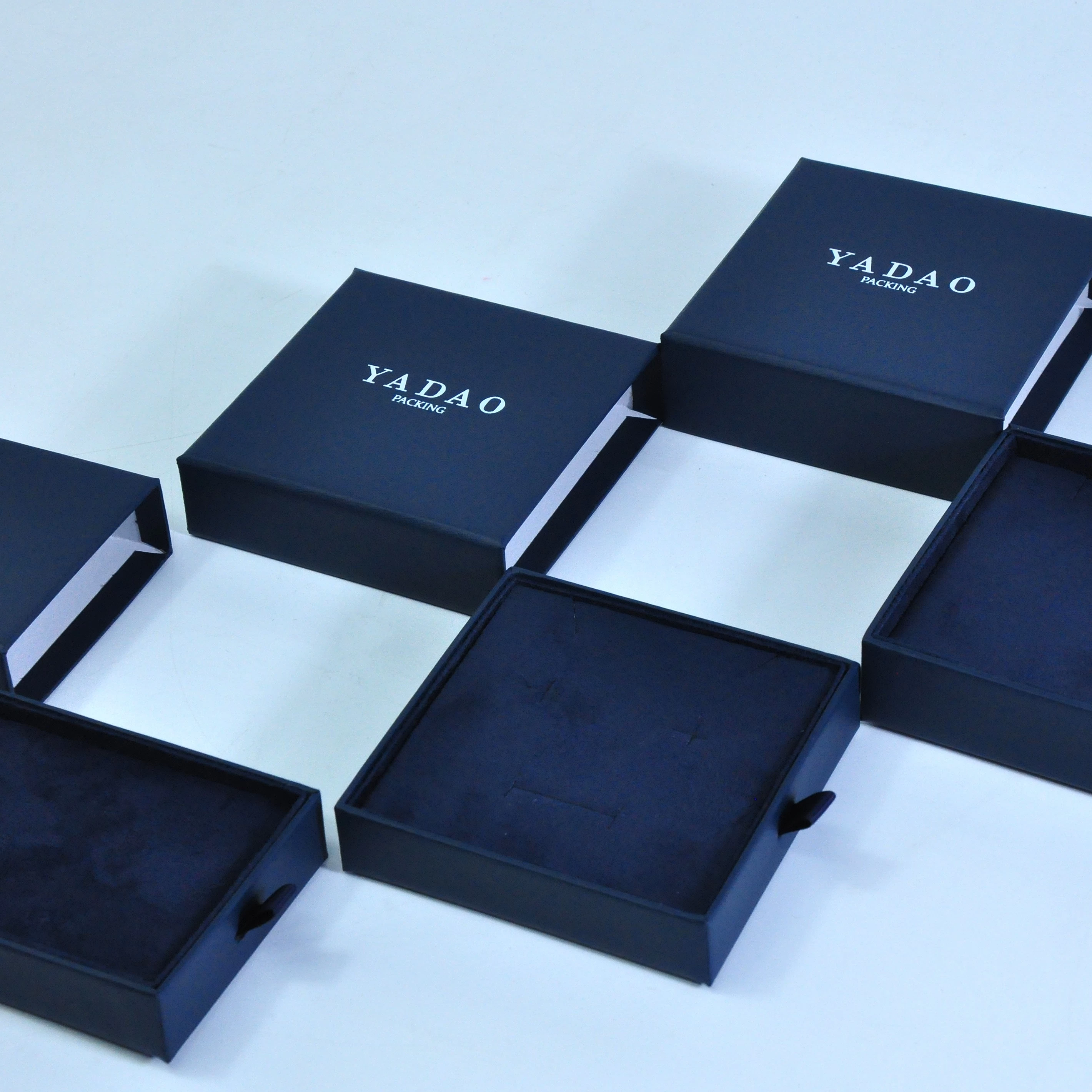 China High quality paper deep blue drawer box with custom multifunctional sponge inner manufacturer