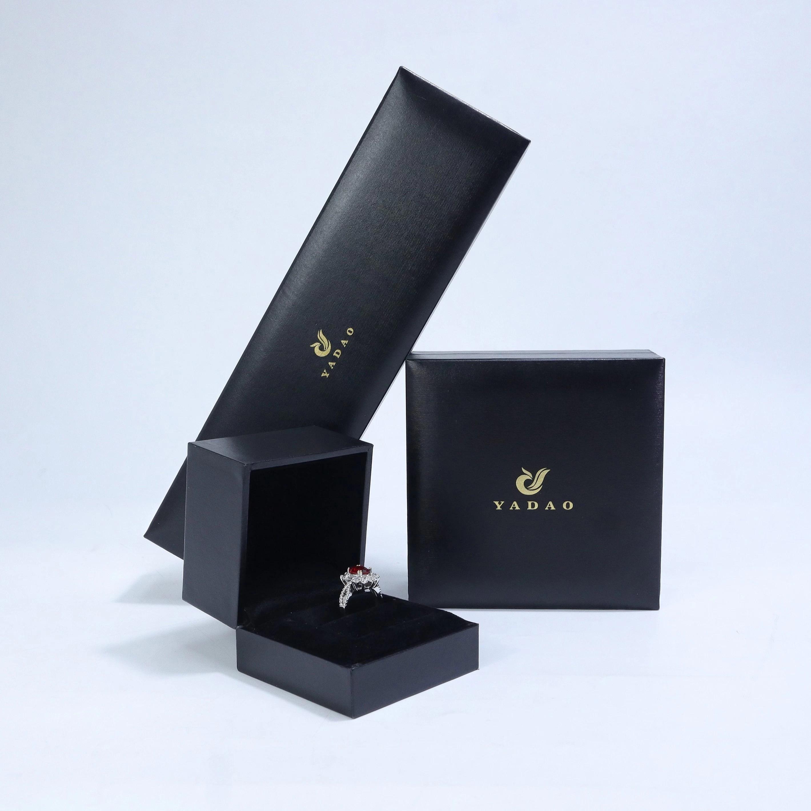 China Yadao Pu Leather Box for Jewelry Ring Earrings Necklace Box Custom Color Logo for Free manufacturer