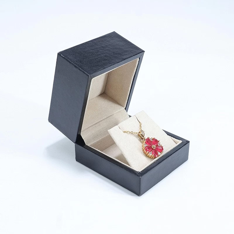 China YADAO black leather necklace box ring earring bracelet box set with free custom logo color design manufacturer