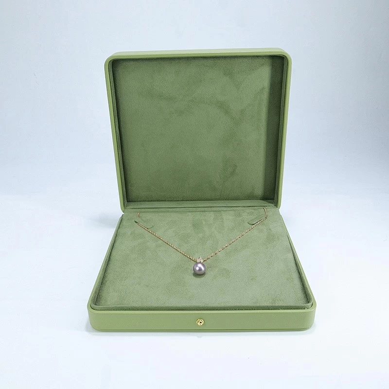 China Factory wholesale Custom high-ed green leather big size box jewelry packging display box manufacturer