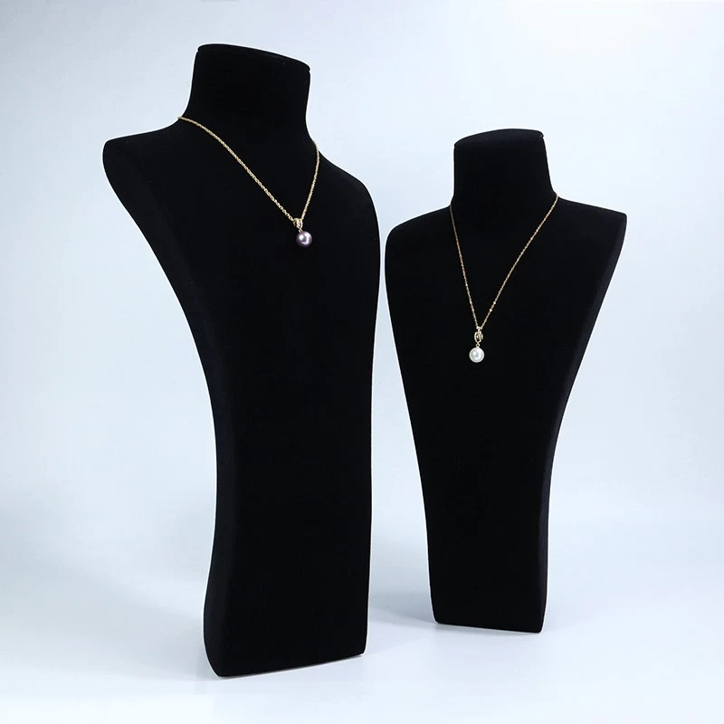 Chine Support de collier à pendentif en velours de haute qualité, présentoir de buste de bijoux, matériau de taille personnalisée fabricant