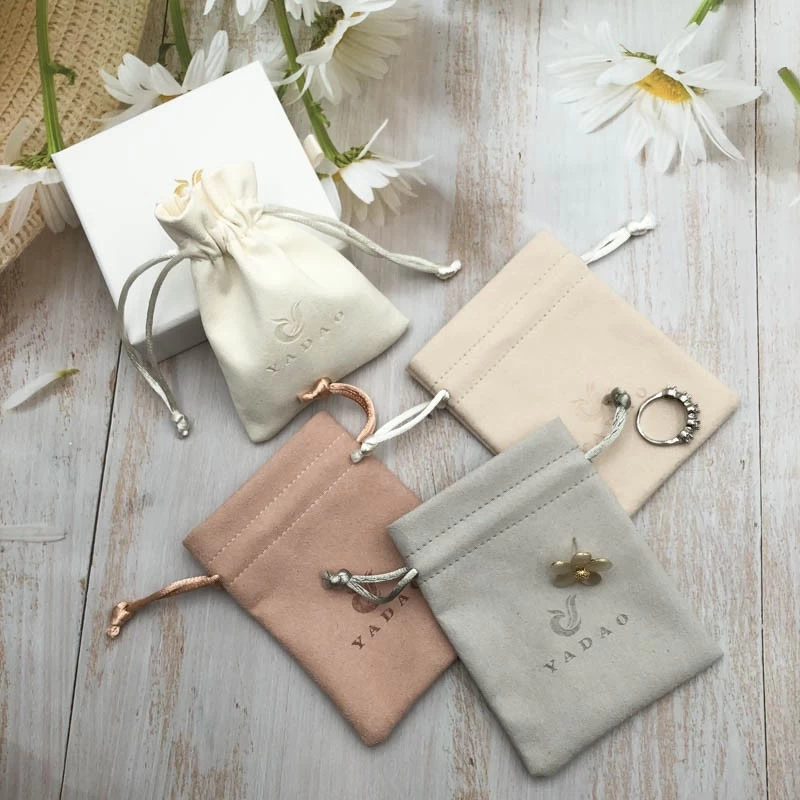 China Custom Microfiber Pouch Custom Color Logo for Ring Earrings Bangle Bag manufacturer
