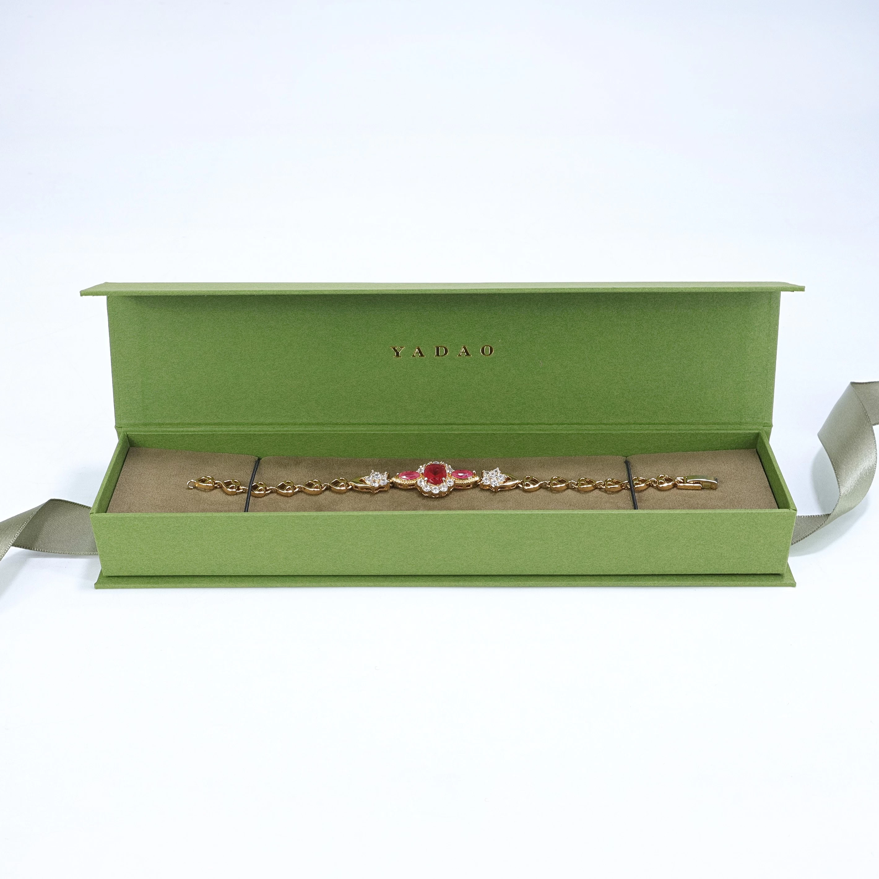 Gift Jewelry Box Green Jewelry Paper Packaging Custom Color Logo