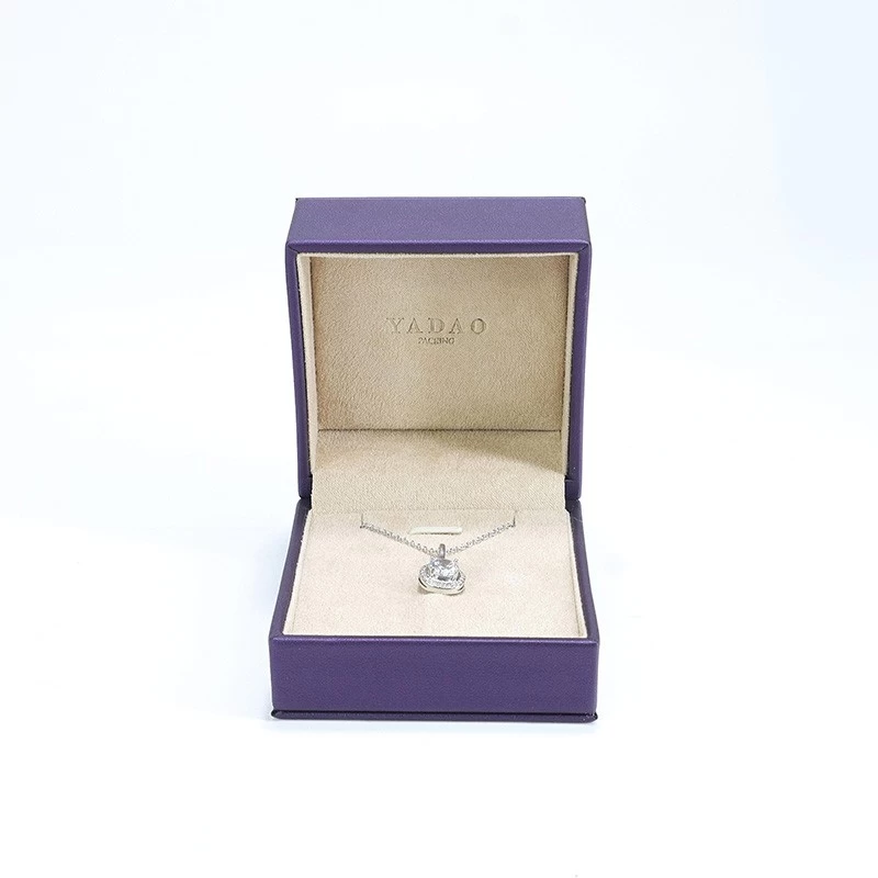 Purple Jewelry Box Custom Pu Leather Jewelry Packaging Small MOQ