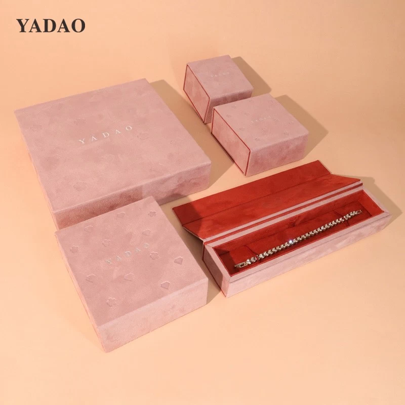 FANAI DESIGN suede material falp style pinky jewellery accessories boutique gift packaging box set