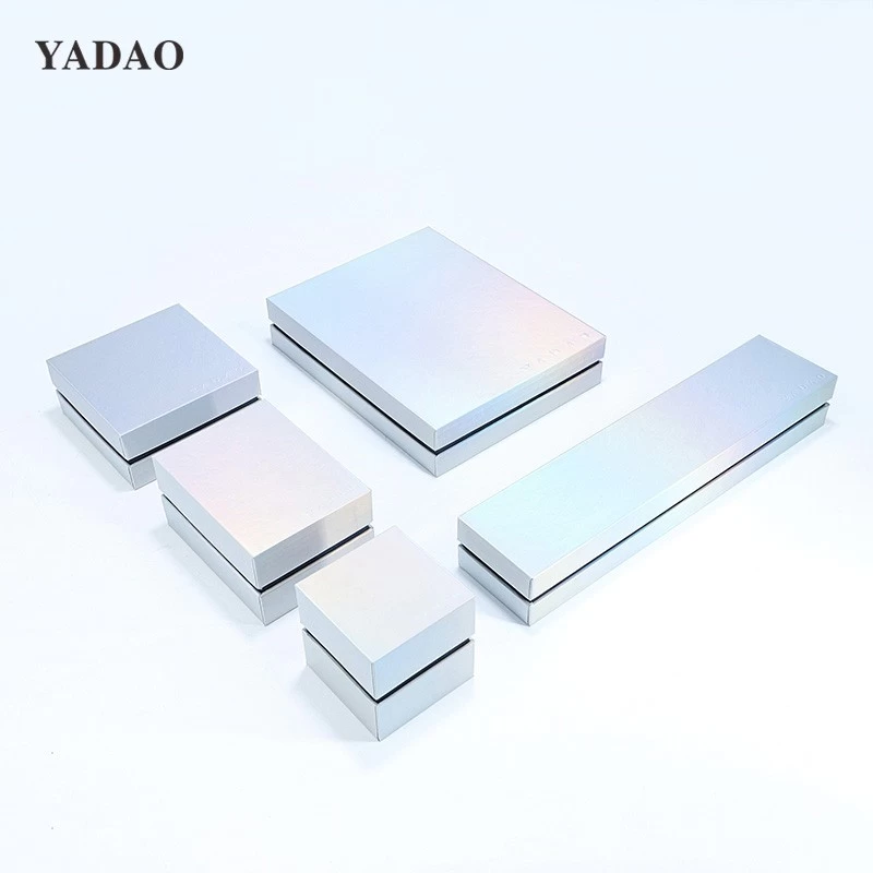 Fashion design technology sense unisex jewelry packaging paper box gradient color with lid