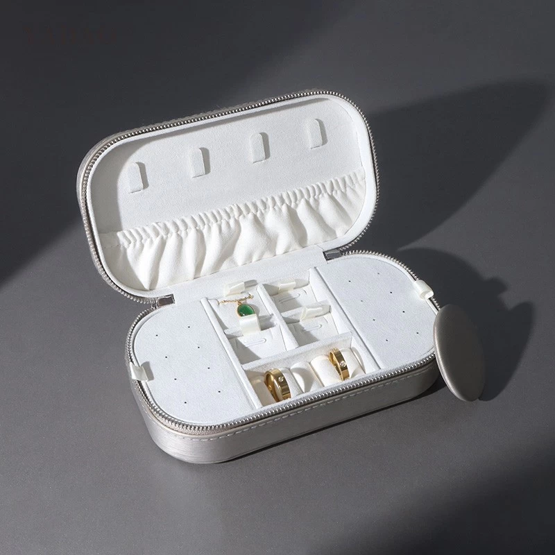 Easy carry travelling custom jewelry packaging storage pu leather multifunctional case box with mirro any colors gift ideas