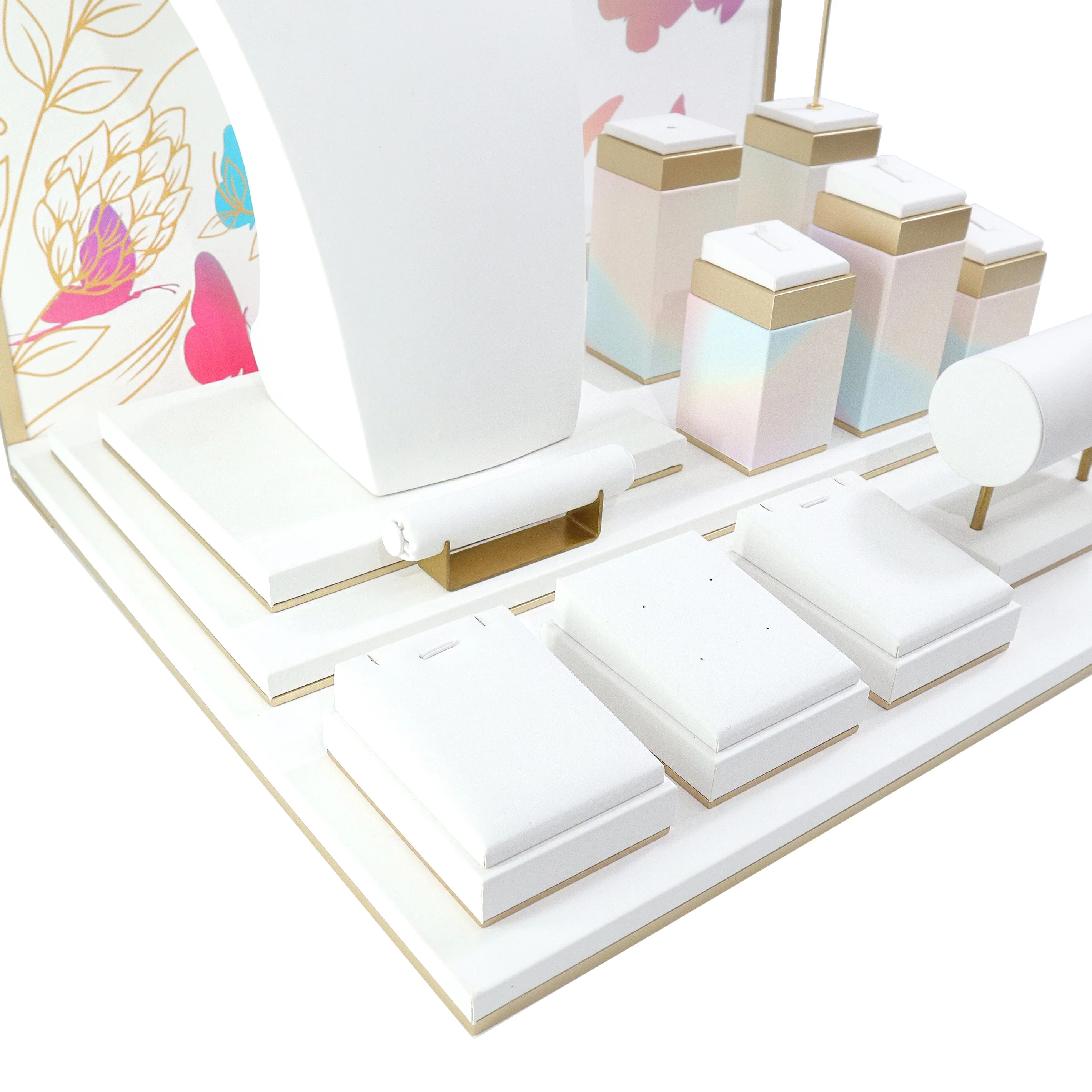 Yadao white Jewelry display gradient butterflies pattern rings bracelet stands custom display