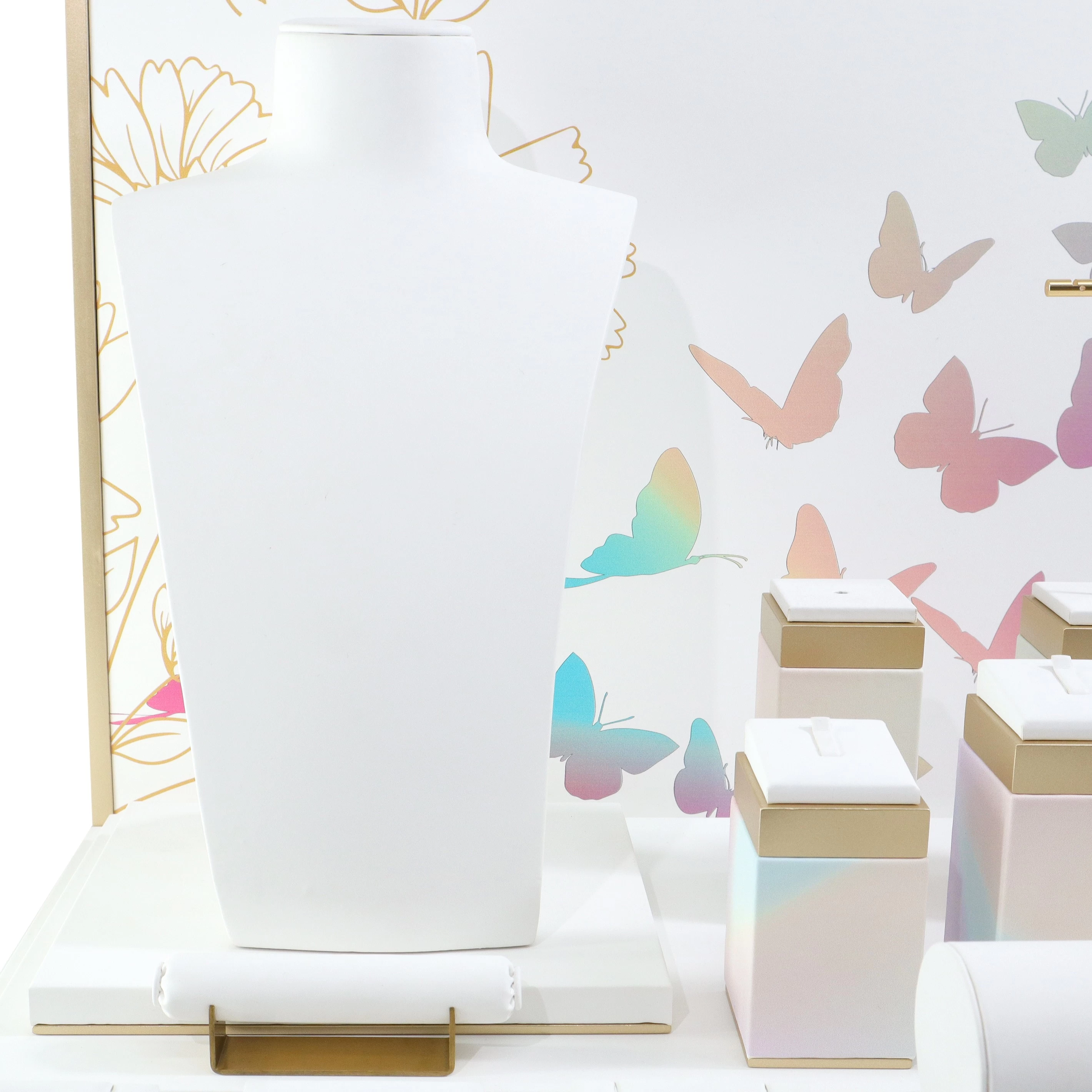Yadao white Jewelry display gradient butterflies pattern rings bracelet stands custom display