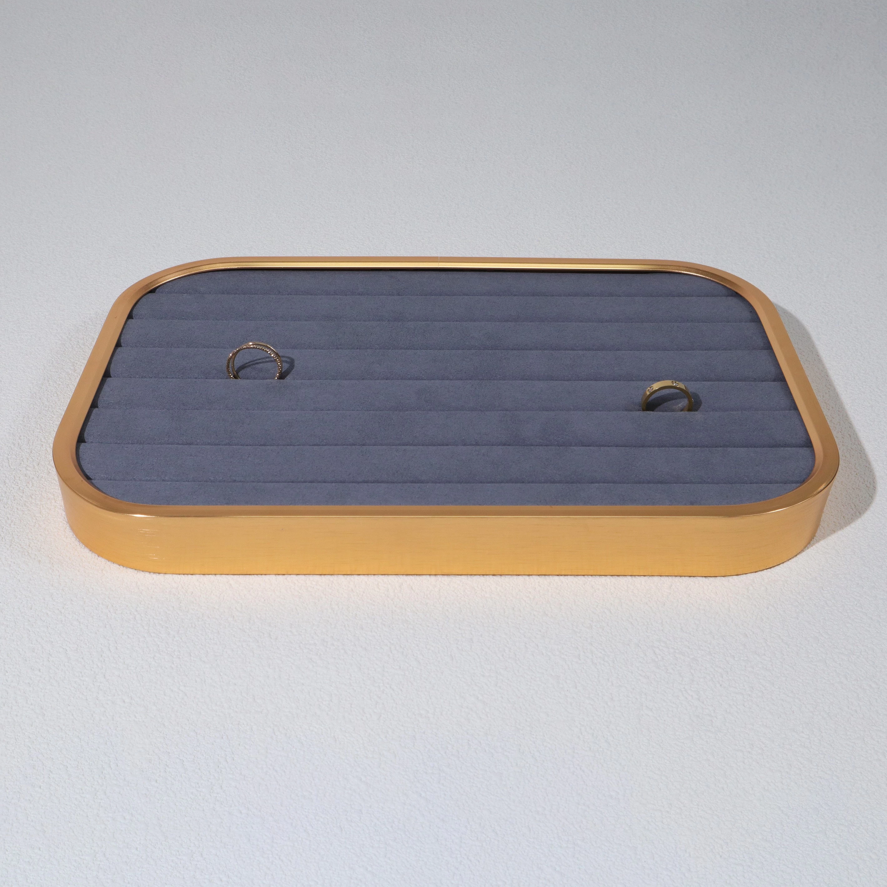 Metal velvet rings jewelry tray minimalism jewelry display tray custom color