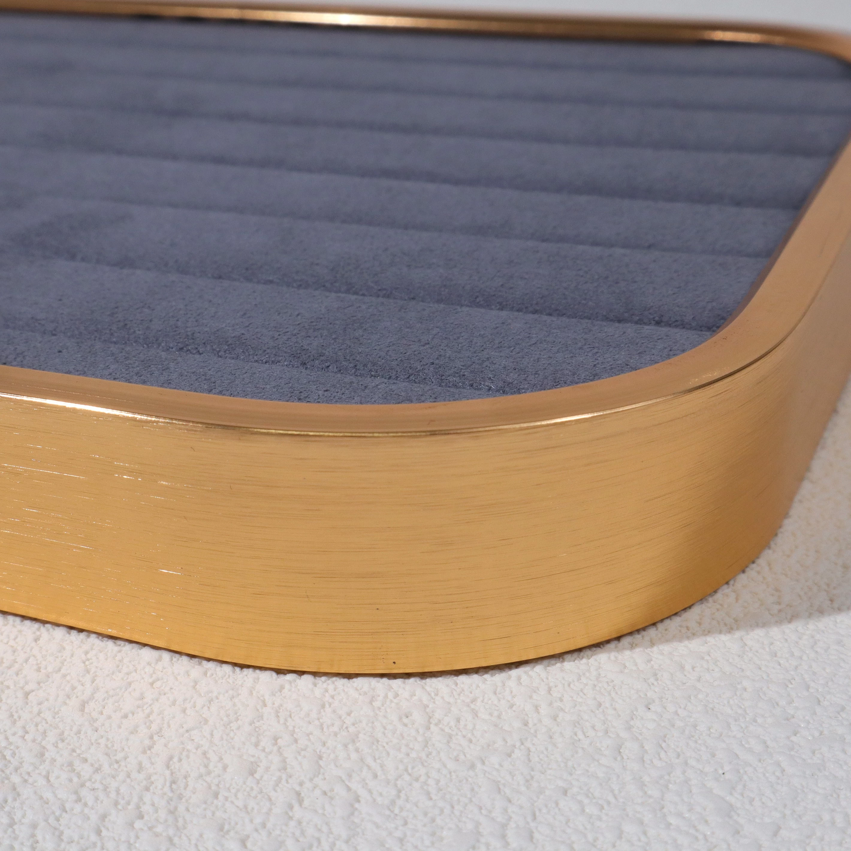 Metal velvet rings jewelry tray minimalism jewelry display tray custom color