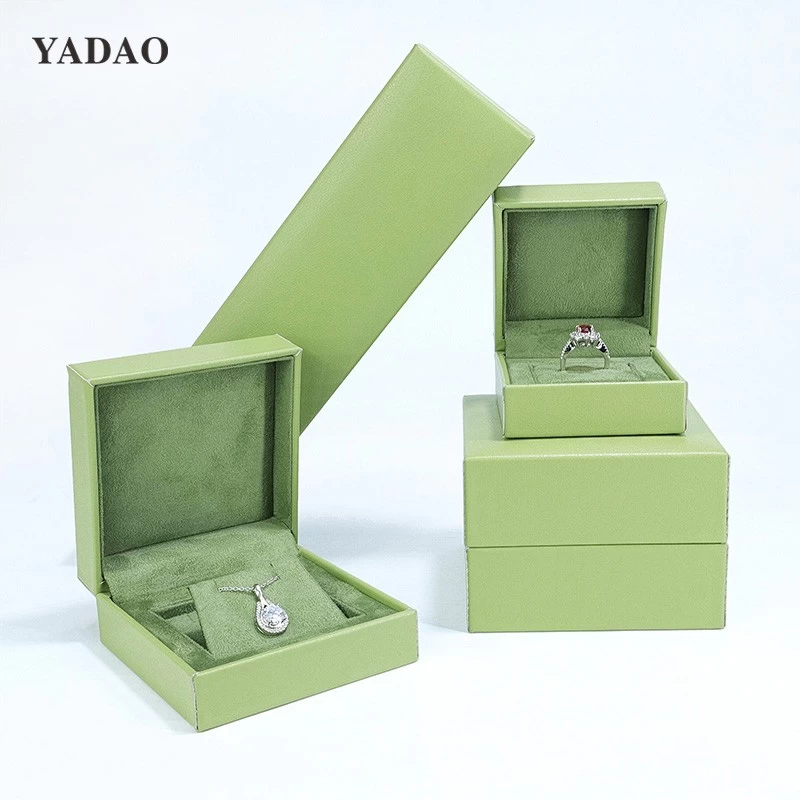 Grass green  modern design jewelry packaging box china jewelry box supplier