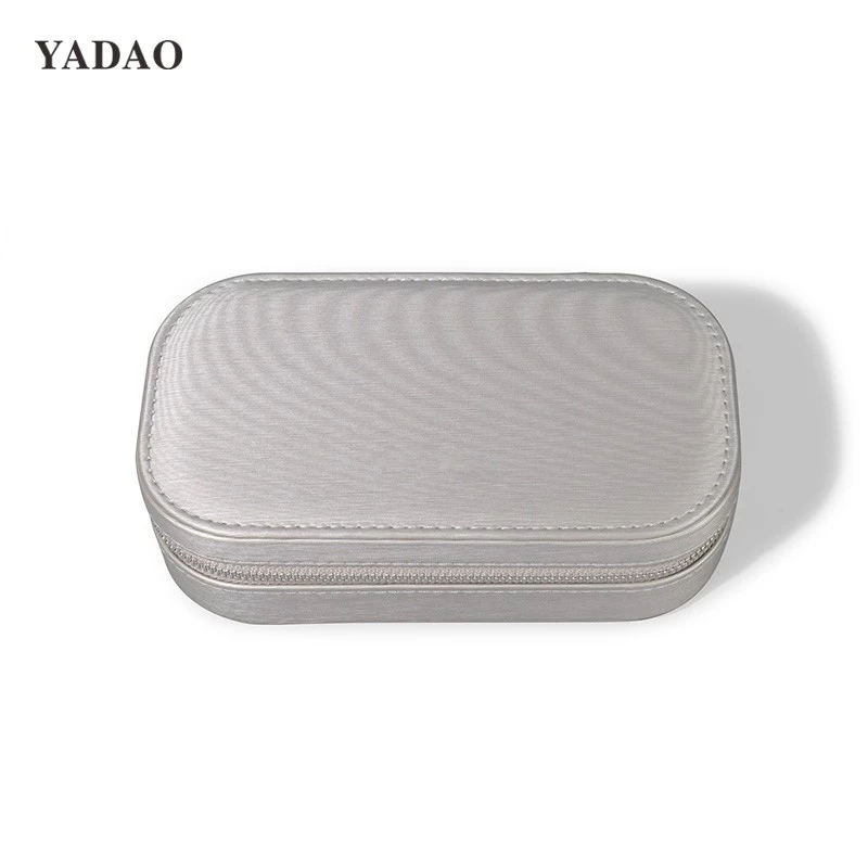 Brown Leather Zipper Jewelry Box Multi-functional jewelry case jewelry pacakging for gift retailer