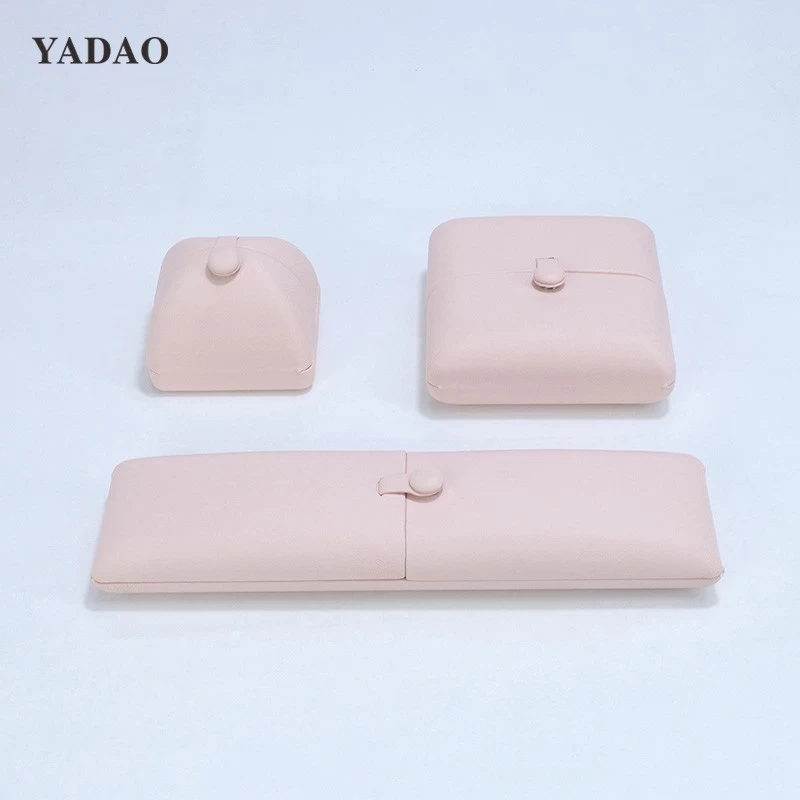 Pink double leather jewelry box pretty affordable jewelry box set made in China gift box to friend