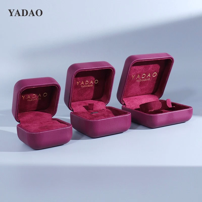 Grape purple color jewelry packaging box set
