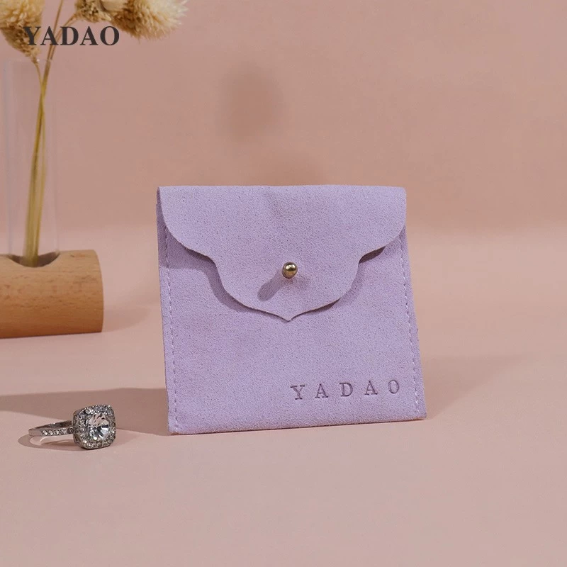الصين bright yellow natural stylish button microfiber jewelry packaging storage mini pouch bag any size free logo - COPY - id03e2 الصانع
