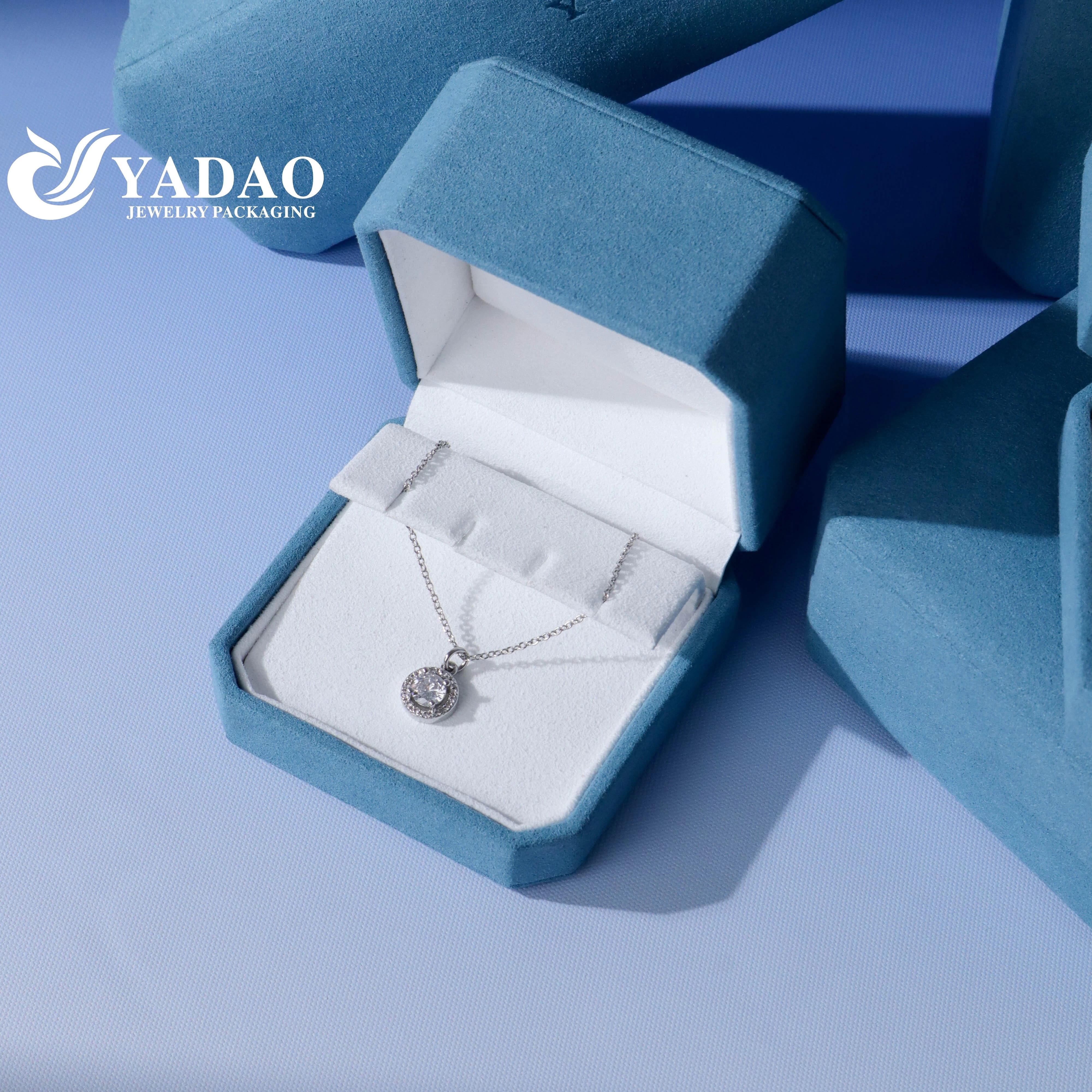 Custom luxury jewelry boxes premium microfiber elegance style fashion branded packaging set