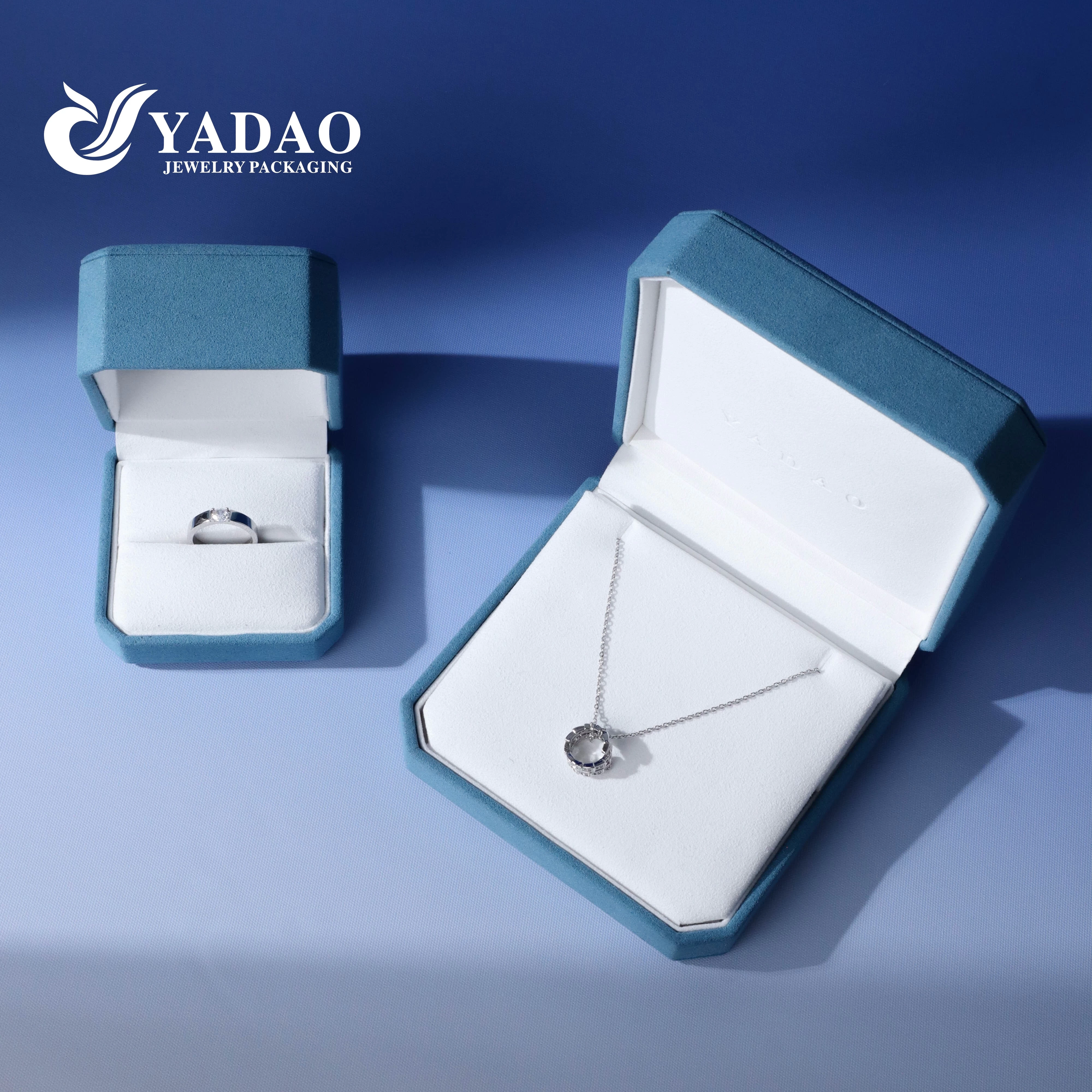Custom luxury jewelry boxes premium microfiber elegance style fashion branded packaging set