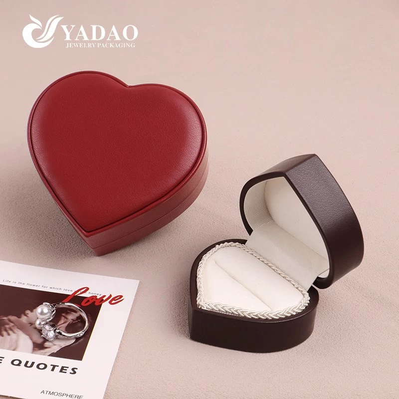 Gaya Romantis Bentuk Hati Hadiah Pernikahan Proposal Kejutan Ide Perhiasan Cincin Kalung Kotak Kulit