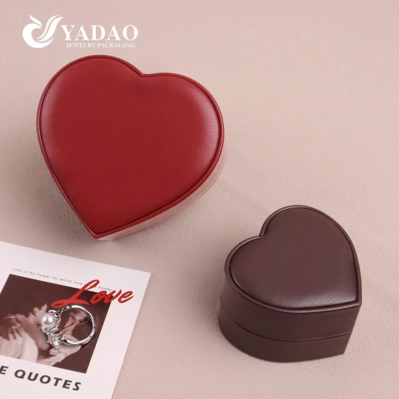 Gaya Romantis Bentuk Hati Hadiah Pernikahan Proposal Kejutan Ide Perhiasan Cincin Kalung Kotak Kulit