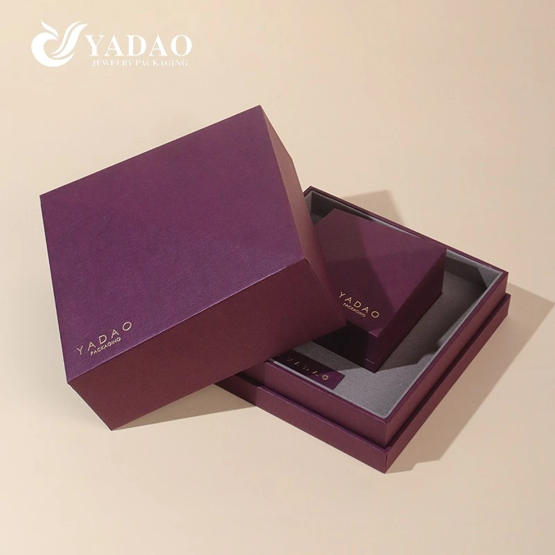 lyxig nylanserad multifunktionell förpackningslåda för diamantsmycken i lila stil
