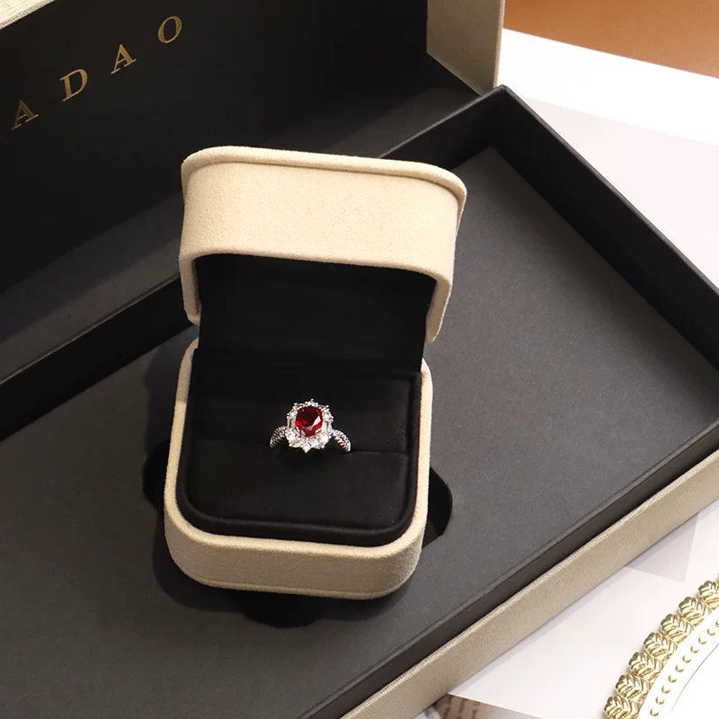 Op maat gemaakte ring diamanten juwelendoos, schatbeschermer, buitenverpakking, papieren doosje