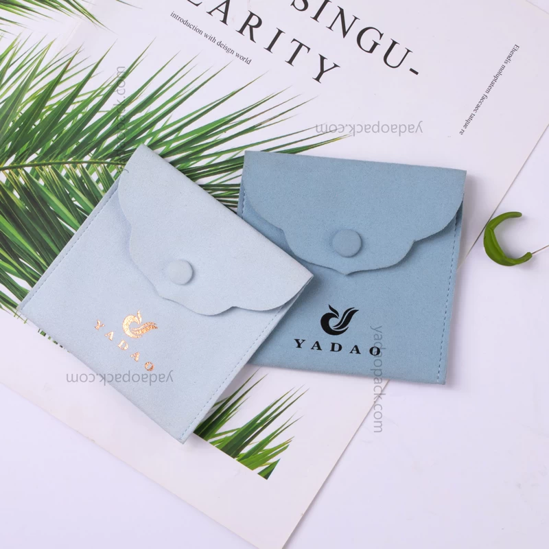 Yadao passen Schnappverschluss Mikrofaserbeutel Schmuckverpackung Beutel Tasche mit kostenlosem Logo gedruckt
