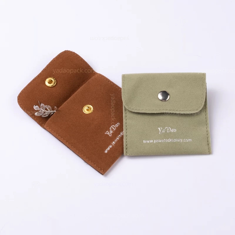 Classic velvet pouch with button closure