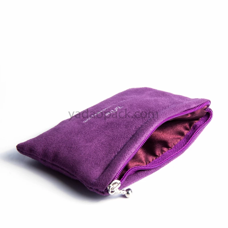 Zipper velvet pouch for bangle packaging
