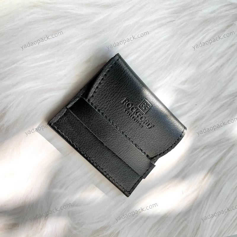 Yadao leather pouch with custom debossed logo