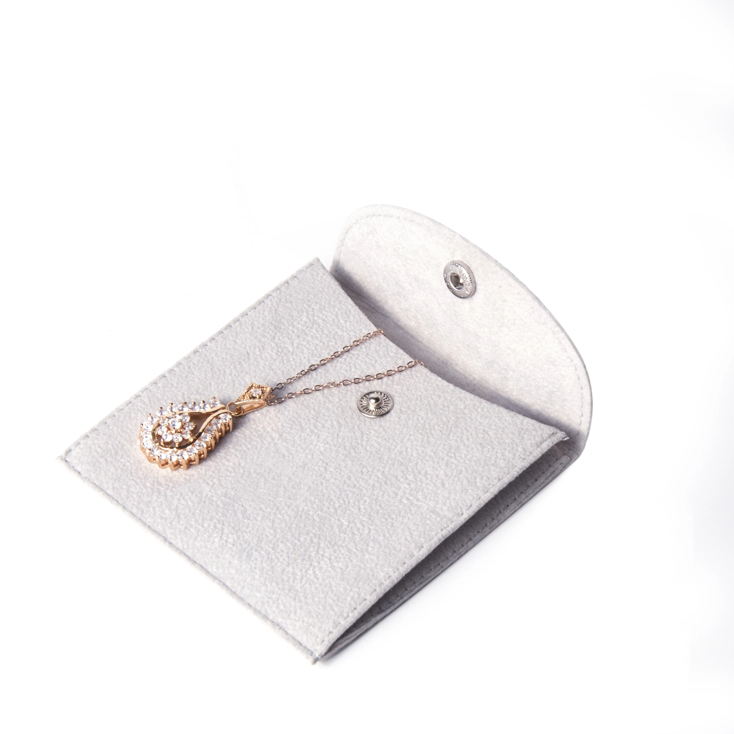 Yaodao wholesale gift earring necklace packaging cards display with logo insert divider custom suede velvet jewelry pouch