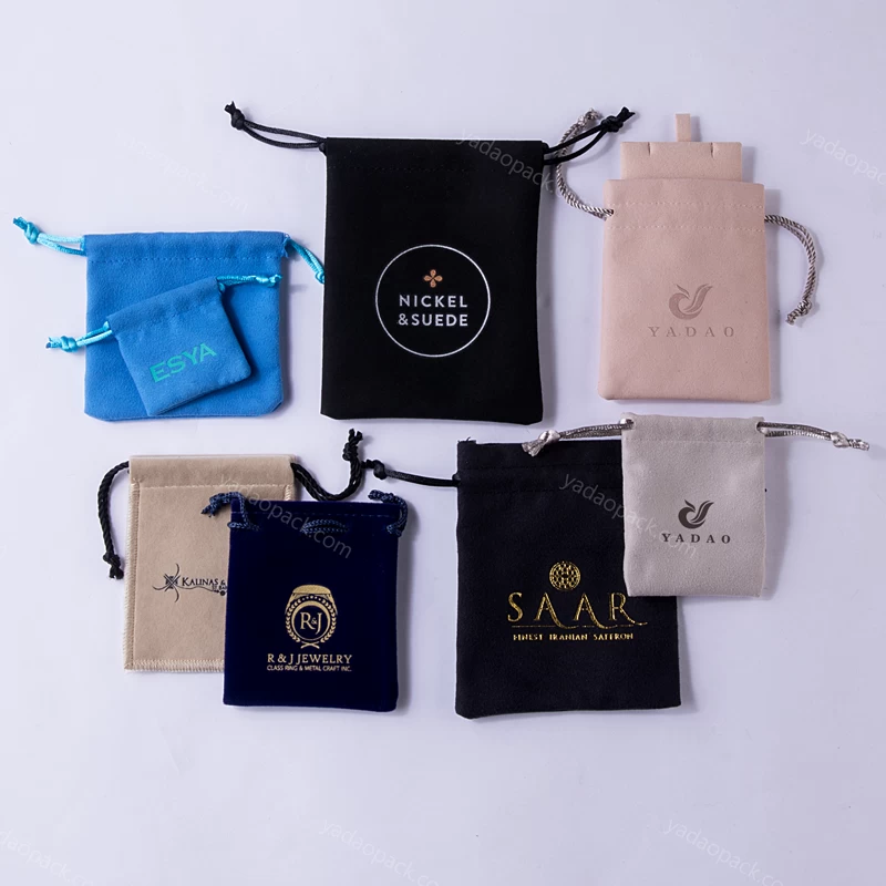 Yaodao custom drawstring canvas jewelry pouches with logo ready to ship