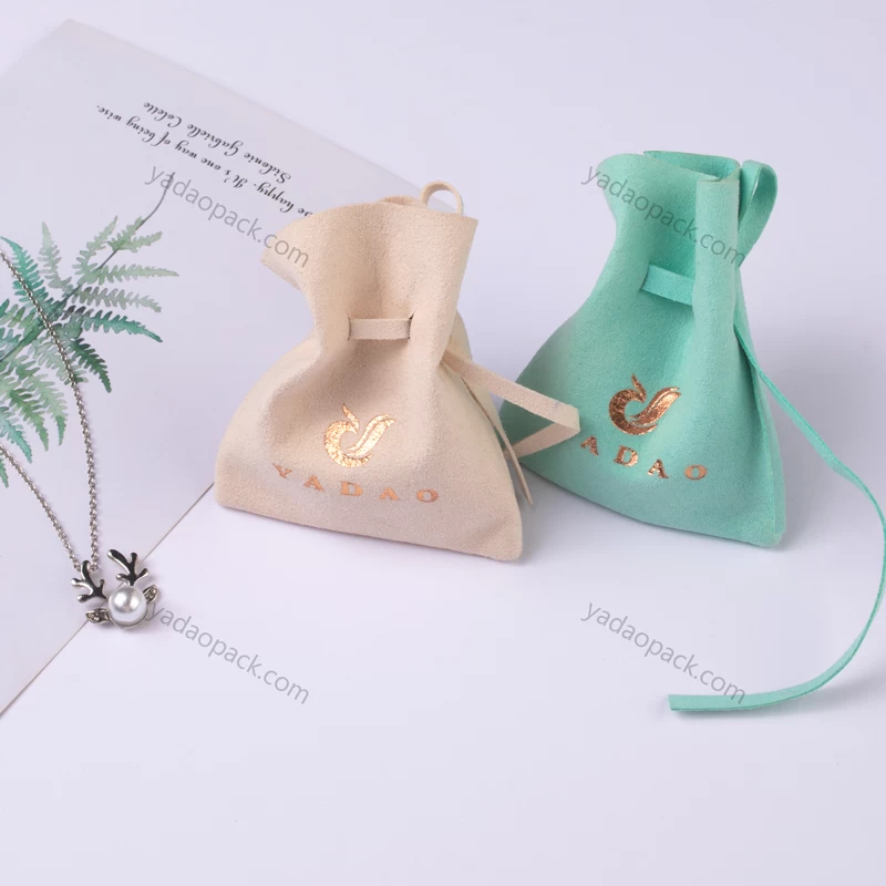 Yaodao custom logo print sunglasses watch necklace bracelet gift drawstring jewelry suede pouch