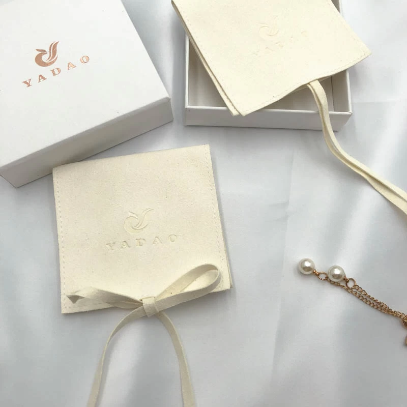 Yadao sacchetti di gioielli in microfibra con busta piatta di lusso con logo per portagioie