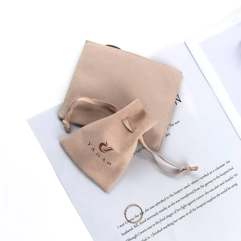 Bolsa de cordón de microfibra personalizada Yaodao con logotipo listo para enviar bolsas de joyería